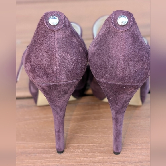 Michael Kors Purple 💜 Suede Mary Jane Platform Heels Size 7 - Picture 3 of 8